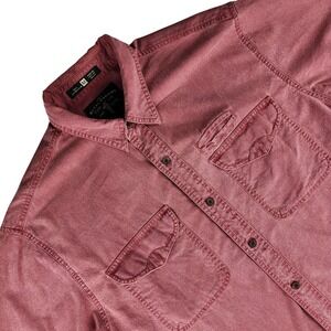 Royal Robbins Shirt Mens Medium Red Short Sleeve Utility Button Down 100% Cotton
